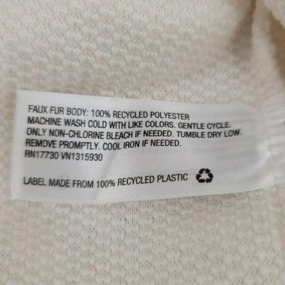 Wild Fable Women's Hooded Faux Fur Sherpa Crop Sweatshirt Ivory Size XS - Picture 5 of 5